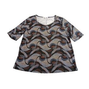 Daily Thread Short Sleeve Top‎ Shirt Blouse Nylon Spandex Size LG #459C